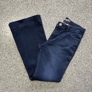 Wrangler Jeans Mae Wide Leg Trousers Womens 9/10x32 Dark Wash Denim Flare